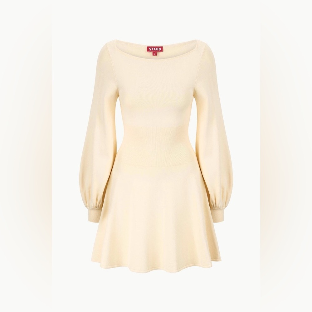 NEW NWT STAUD CLAUDE DRESS IN BUTTERCREAM